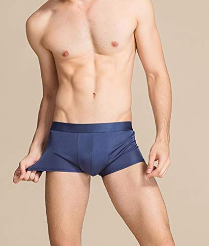 MESHIKAIER 100% Mulberry Silk Men’s Boxer Briefs Elastic Underwear Underpants Breathable and Healthy3