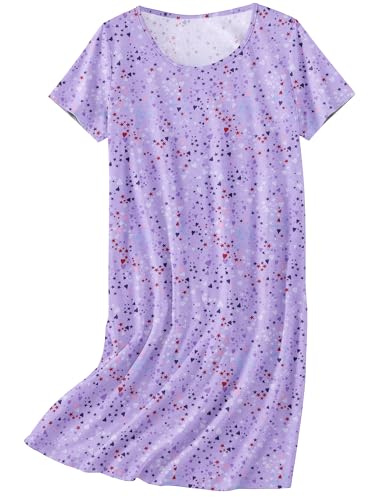 Image of Ekouaer Nightgowns for Women Cotton Sleepshirts Short Sleeve Nightshirt Tshirt Night Gown Casual Sleepdress Comfy Nightdress