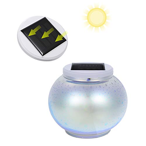 Leeofty Mudança de cor Luz Solar Lâmpada De Esfera De Vidro À Prova D 'Água para Jardim Quintal Dec