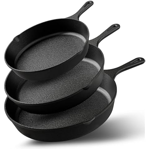 KICHLY Pre-Seasoned Cast Iron Skillet Set Cover