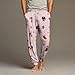 WENKOMG1 Pajama Pants Unisex - Funny 3D Print Reindeer Snowflake Holiday Party Sleepwear Couple Pajamas Cotton Men Clothes Fashion Pijamas Warm (XL - Pink)