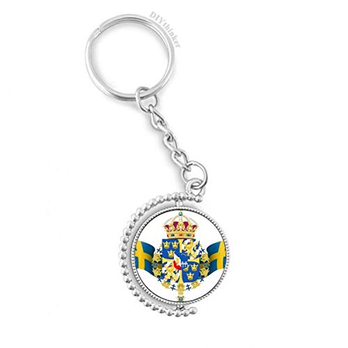 Porte-clés emblème national rotatif en suède multicolore DIYthinker pour homme et femme