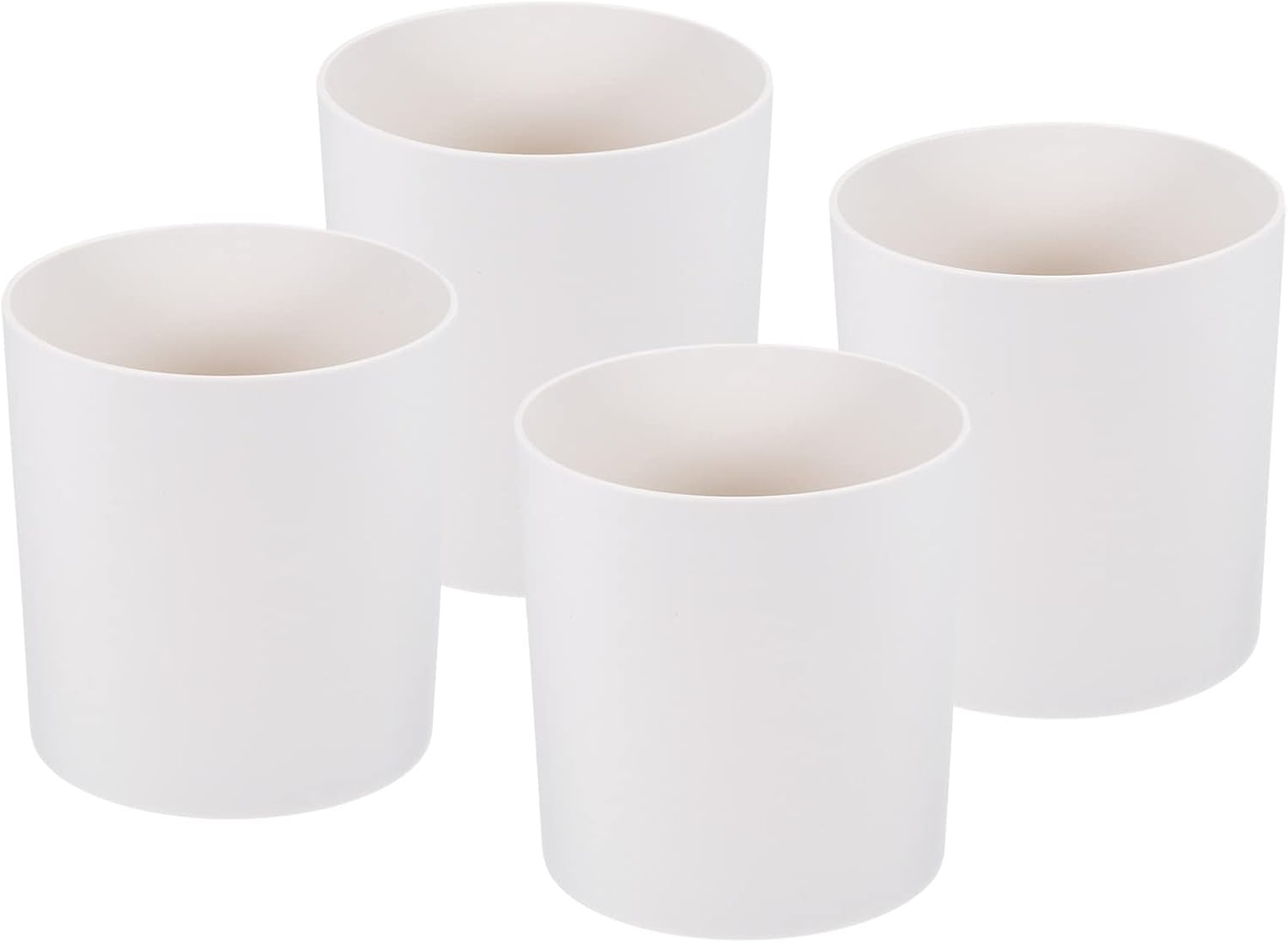 PATIKIL 6 Inch Plastic Plant Pot, 4 Pack Round Flower Planter Container for Indoor Outdoor, Gold
