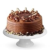 Patisserie Valerie Chocolate Layer Cake 6" - 10 Portions - Celebration Cake - Rich 4 Layer Sponge with Cream Filling - White & Dark Chocolate Topping