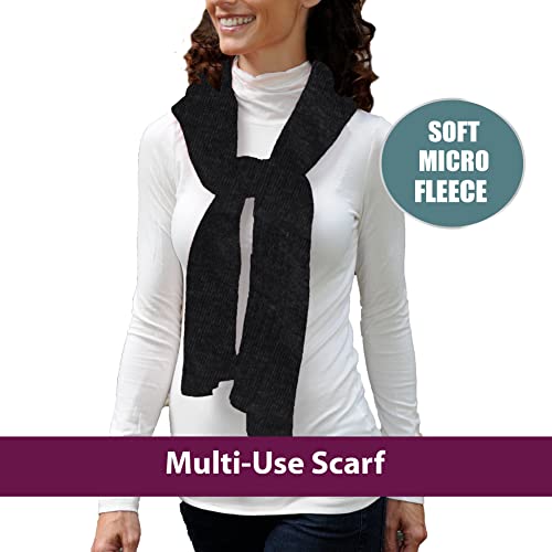 35° Below Marled Hooded Multiuse Head Scarf Neck Wrap For Women, Winter Scarf For Women, Black #TOP1