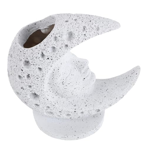 Vase décoratif maison lune blanc résine idée cadeau bohème - 2