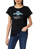 Replay Damen W3525 T-Shirt, Schwarz (098 Black), S