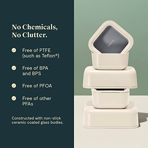 Caraway-Glass-Food-Storage-10-Cup-Glass-ContainerCeramic-Coated-Food-ContainerEasy-to-Store-Non-Toxic-Non-Stick-Lunch-Box-Container-with-Glass-Lids-Dishwasher-OvenSquare-ShapeCream