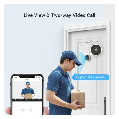 YVAAASIYC Cámara con Timbre de vídeo Pantalla a Color inalámbrica, 4,3", Incorporado, detección Movimiento PIR, visión Nocturna 5M, DP2C - imagen 4