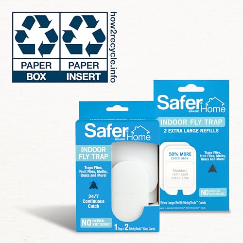 Image of Safer Home SH5032XL Trap Refill Pack of Extra Large Glue Cards for SH502 Indoor Fly Trap, Official Safer Home Refills with StickyTech Glue Technology, 2 Count, 2XL (Pack of 12)