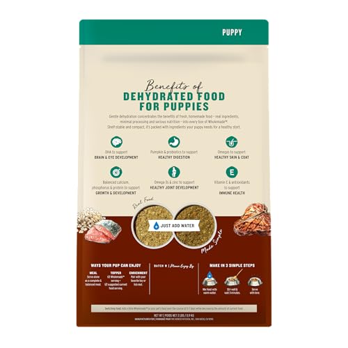 Image of The Honest Kitchen Human Grade Wholemade Whole Grain Beef & Salmon Dehydrated Puppy Dog Food, 2lb Bag (Makes 8lbs)