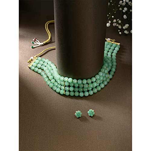 Image of Peora Traditional Maharani Haar Necklace with Earrings Bridal Jewellery Set Gift for Women