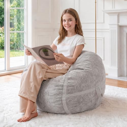 Image of 2FT Bean Bag Chair 2'Bean Bag Chairs with Memory Foam Filled Small Bean Bag
