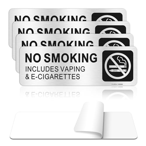 GicnKeuz No Smoking Sign,9 x 3 Inches No Vaping Brushed