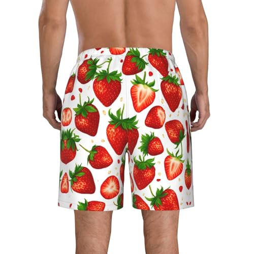 Strawberry Print Mens Beach Pants Men's Novelty Swimtrunks Quick Dry Lining Beach Board Shorts S-3XL3