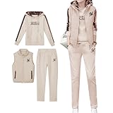 [ブランクブラン] 3点 ジャージ セットアップ 暖かい レディース 裏起毛 スウェット ベスト パンツ 秋 冬 春 かわいい リラックス ワンマイルウェア ヨガ ダンス ウェア ダンスウェア ジョギング ジム 普段着 私服 室内 トレーニング レッスン着 通勤 レディス 服 女性用 洋服 レディー 女性 大人 ウェスト ゴム スウェットパンツ フーディ― セット ベージュ 2A-B32-BES