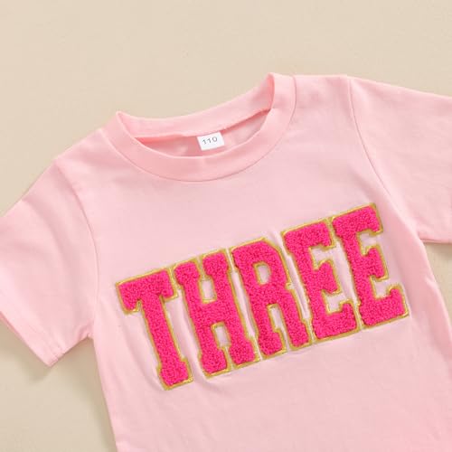 Image of Toddler Girl Birthday Outfit 2 /3 /4 /5 /6 Print Short Sleeve Shirt 2nd /3rd /4th /5th /6th Tutu Skirt Summer Clothes