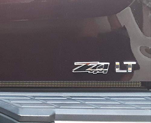 Image of Aimoll 2pcs Z71 4x4 Emblems Badges, 3D ABS Decal Emblems Replacement for Chevy GMC Silverado (Chrome Black)