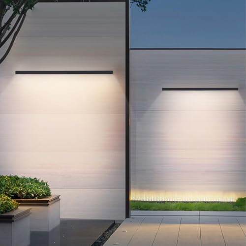 Applique murale extérieure LED noire 60cm IP65 design moderne étanche