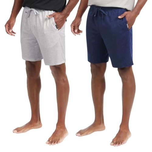 Eddie Bauer Men’s Comfort Fit Elastic Waistband with Outer Drawstring Lounge Short, 2 Pack (White,Small)2