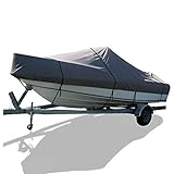 EliteShield Trailerable Walk Around Cuddy Cabin Inboard Boat Cover Fits up to 26'6' Long and 116' Wide Grey