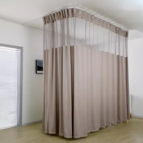 JTSMJQIE Medical Privacy Screen Room Divider Curtain with Flat Hooks, Hospital Curtain Hanging Medical Privacy Room Divider Cubicle Curtains Semi Sheer Curtains for Hospital