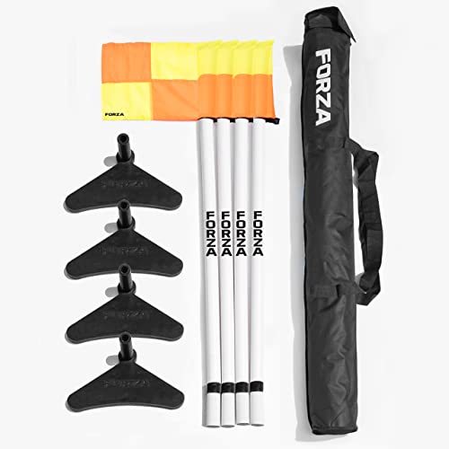 Forza Pro Corner Soccer Flags & Base Set - Ideal For 3G & 4G Surfaces (With Carry Bag, 2In Pole Thickness) #TOP5