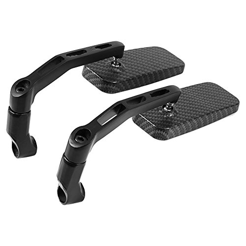 Espejos retrovisores para motocicleta con rotación de 360 grados y ajuste angular rectangular 4