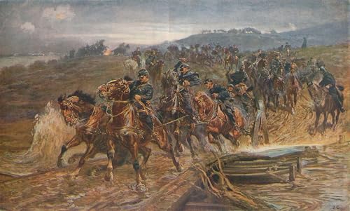 Peinture sur toile artillerie française traversant l'Aisne pour raviver l'histoire chez vous