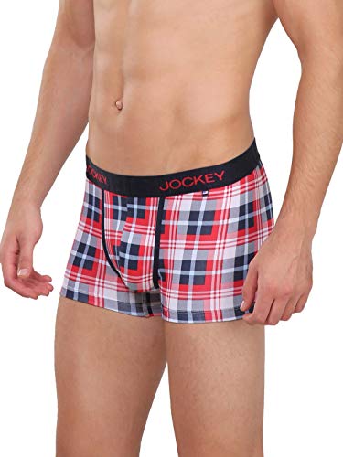 Image of Jockey US63 Men's Super Combed Cotton Elastane Stretch Printed Trunk with Ultrasoft Waistband (Prints May Vary)