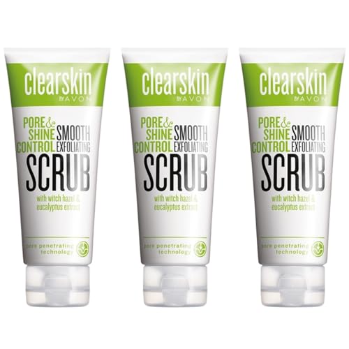 Clearskin Facial Exfoliator for Pore & Shine Control, deep cleansing and rejuvenating formula that is gentle on your skin - NEW - pack of 3 x 75ml