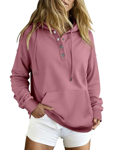 VIEACTIVEWEAR Womans HoodiePullover for Women Button Down Long Sleeve Sweatshirt