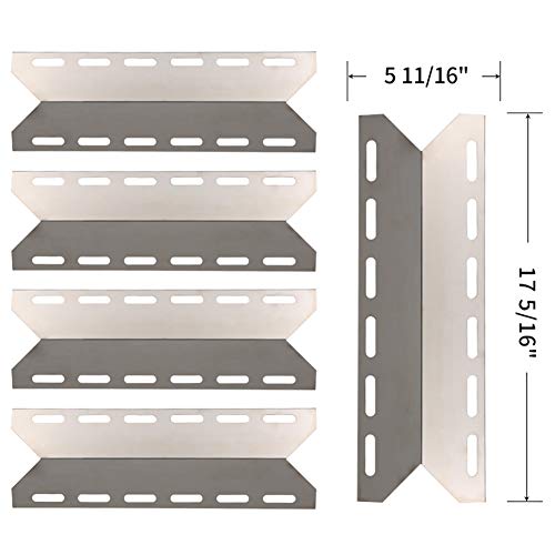 SHINESTAR Grill Replacement Parts for Charmglow, Kirkland, Nexgrill, Perfect Flame, 5-Pack 17 5/16 inch Stainless Steel Universal Heat Shield Plate Heat Tent BBQ Burner Cover Flame Tamer(SS-HP029)