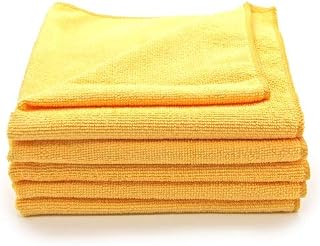 PRETEX Set di 5 panni in microfibra da 300 g/mq, maglia ultra fine, antigraffio, ad alta assorbenza e, panno antipolvere, panno lucidante, pulizia auto, panno in microfibra