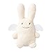 TROUSSELIER - Doudou avec hochet - Ange Lapin - 20 cm de haut - Moderne Chic - Idéal Cadeau de Naissance - Lavable en Machine - Colori Ivoire