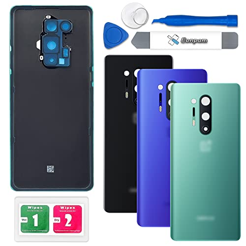 Eonpam Back Cover Glass for oneplus 8 Pro Rear Housing Replacement with Camera Lens + Repair Tool Kit Genuine Rear Glass(Green)