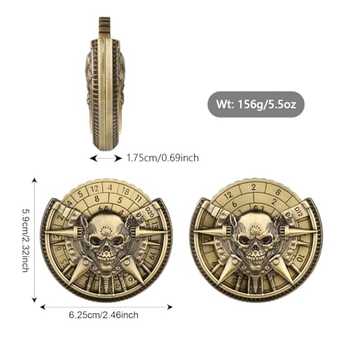 Dados Spinner DND Anticaídas con Ruleta de Calavera Metálica y Giro de Dedos 3