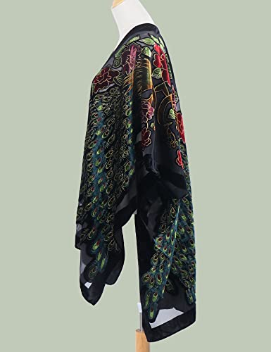Women's Coverups Burnt-Out Velvet Cardigan Casual Outfit Long Cover Up Velvet Kimono4