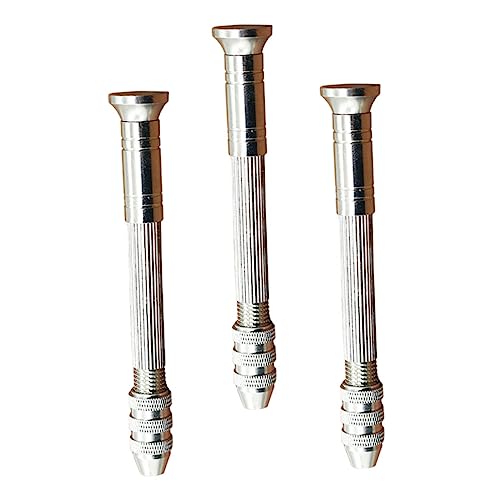 HAMPPLIES 3pezzi Trapano Manuale Di Precisione Per Fai Da Te Strumenti Rotativi Antiscivolo Per Legno Plastica e Modellismo Design Ergonomico e Superficie Liscia