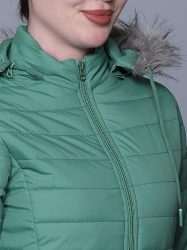 Image of RARE TIMES Women's Stylish Solid Full Sleeves Jacket | Winter Wear Quilted Jacket for Travelling | Regulaer Fit Puffer Jacket For Women