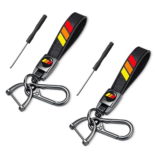 Image of YOSRTER 2PCs Leather Keychain for Toyota Tacoma 4Runner Tundra TRD Camry Rav4 Aluminium alloy Key Chain with key Ring