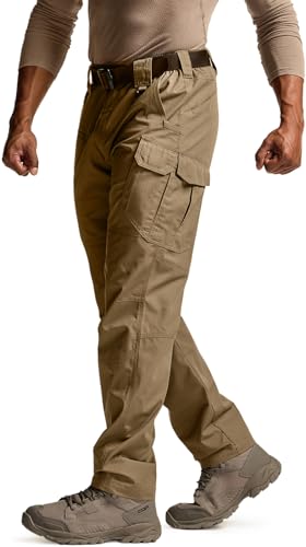 Image of CQR Men's Tactical Pants, Water Resistant Ripstop Cargo Pants, Lightweight EDC Work Hiking Pants, Outdoor Apparel