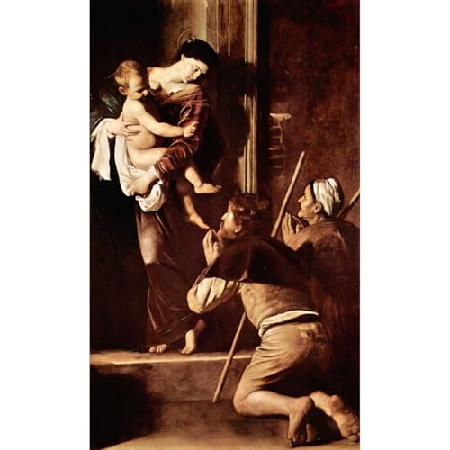 ARTICULOZY Poster con stampa artistica da parete, motivo: Madonna dei Pellegrini di Caravaggio, 76 x 101 cm