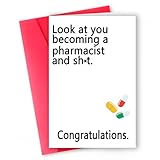 MQMRYeto Funny Pharmacist Graduation Card, Pharmacy School Grad Card, Graduation Card For Pharmacy Graduate, Humorous Pharmacist Graduation Gifts