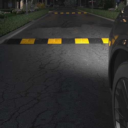 Topes de velocidad modulares de caucho resistente, 98 x 33 x 4,5 cm, para estacionamientos, escuelas, almacenes y hoteles miniatura 3