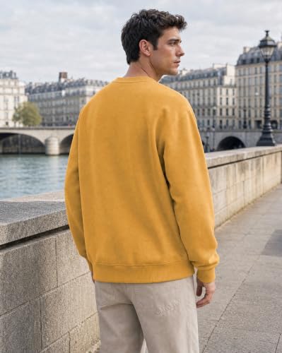 Image of Nobero Oversized Sweatshirts for Man Stylish Crew Neck | 280 GSM Rich Cotton Fleece Solid Oversized Fit Full Sleeve Sweatshirt for Men | Stylish Casual Wear Winter Sweatshirt for Men
