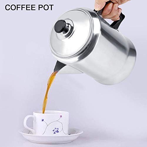 Haofy Aluminum Alloy Coffee Maker Pot Percolator Tea Kettle Stove Top With Lid Silicone Cool Grip #TOP2