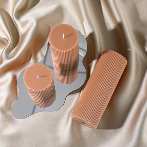 Conelist YUL-CONELIST-172 Ribbed Pillar Candles Set Of 3 thumb #5