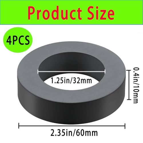 4PCS Large Ferrite Ring Magnet - Grade 10 Big Magnets Heavy Duty, OD60mm x ID32mm x 10mm, Ceramic Circular Magnets for Industry Science, School,Crafts and Hobbies by Yinmazzsan - Image 2