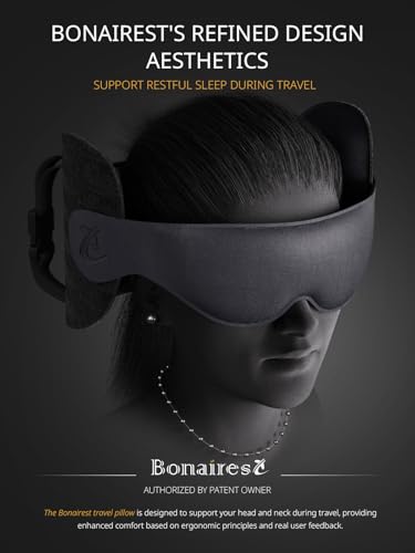 Image of Travel Pillow, Airplane Neck Pillow & 3D Eye Mask for Long Flight